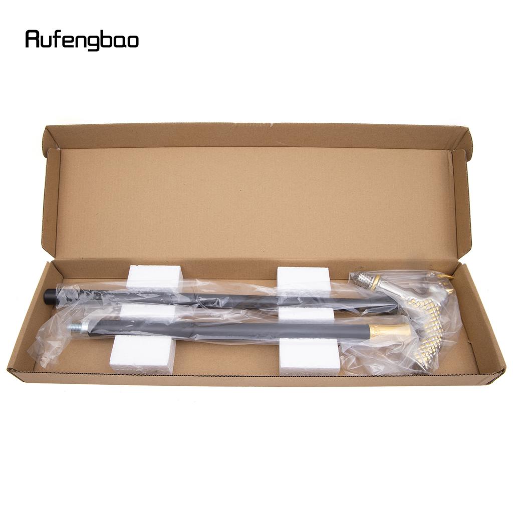 Золотисто-белая голова носорога, модная трость, декоративная трость, косплей, винтажная вечеринка, модная трость, посох 91 см