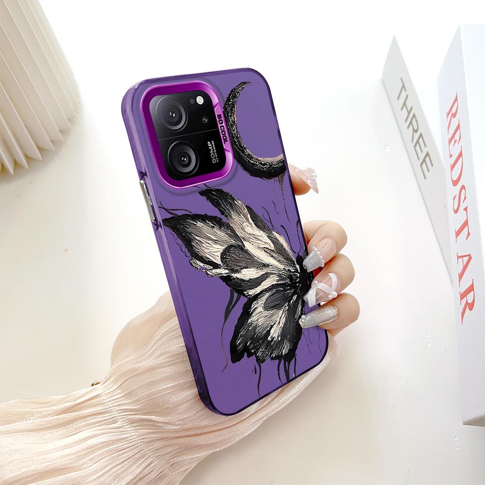 Окрашенный узор, цветной серебристый, двухсторонний, жесткий, противоударный чехол для телефона Xiaomi Redmi Poco