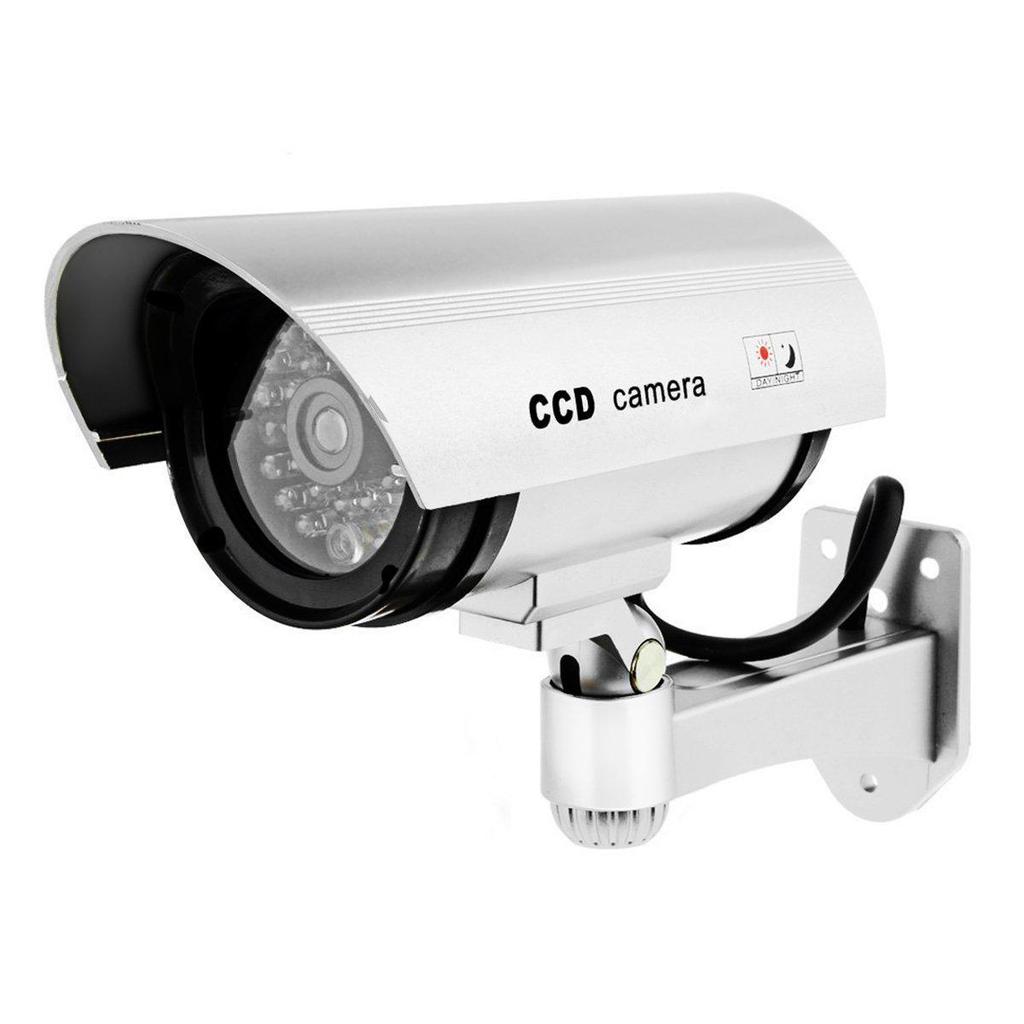 Waterproof Indoor/Outdoor Simulated Surveillance Camera with Flashing Light