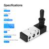 Pneumatic 3/8"" PT 5 Way 3 Position Air Hand Lever Operated Valve Pneumatic Valve Manual Air