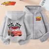 Kids Cars Lightning McQueen Cartoon Kids Zipper Hoodie Anime Kawaii Casual Boy Sweatshirt Clothing