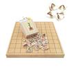 Wooden Shogi Set with 2 Original Aromatic and Brightly Colored Japanese Cypress Tabletop Joint Shogi Board and Pressed Shogi Pieces P-made Netsuke,