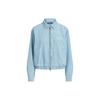 Polo Ss24 Solid Color Small Pony Embroidered Zip-Up Loose Jacket Women Jackets Blue WMPOOTWN5A20079-450
