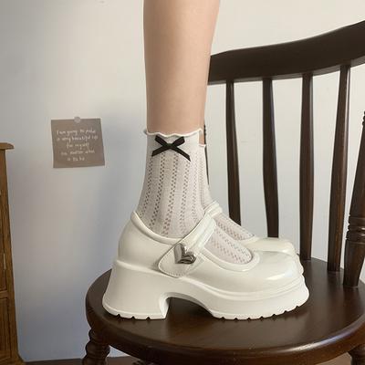 Белая юбка французская завышенная платформа маленькие кожаные туфли женские 2025 новые летние универсальные легкие туфли Мэри Джейн одинарные