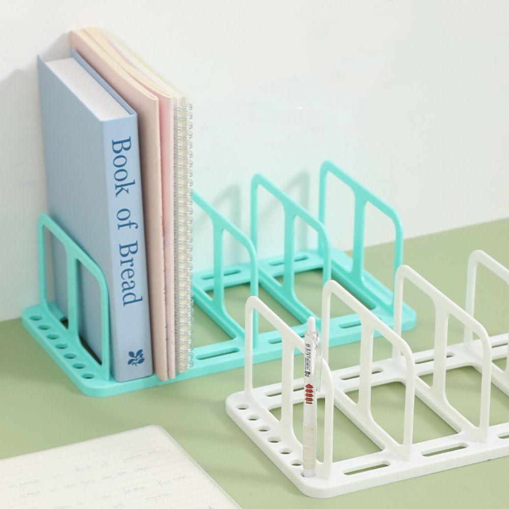 Display Desktop Bookends Plastic Divider Book Stand Detachable Desk Bookshelf  Bookshelf