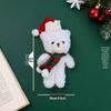 Christmas Blush Bear Plush Keyring with Scarf - Cute One-Piece Bag Charm Toy Gift