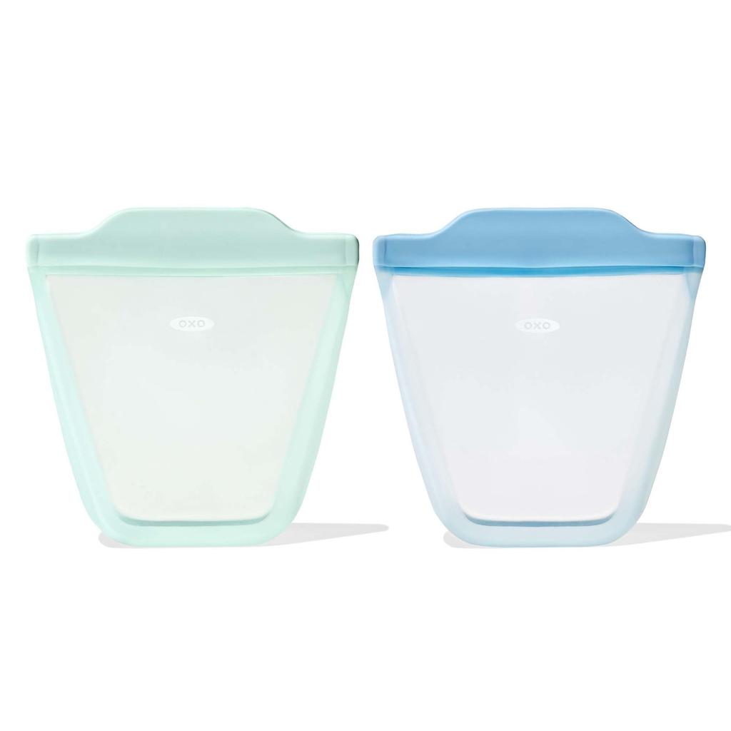 OXO Silicone Stand Bag Set of 2 Food Storage Reusable Microwave Dishwasher Safe Opal Dusk