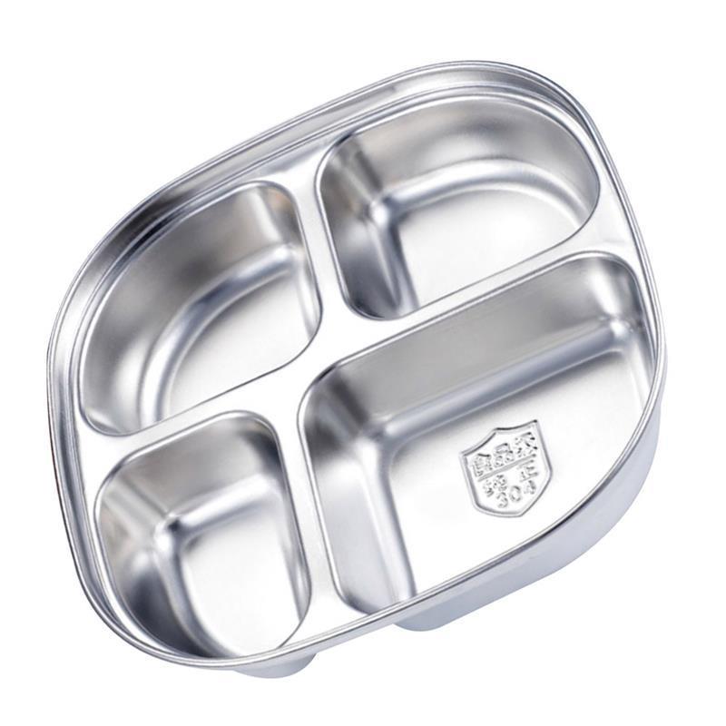 Пищевая тарелка Тарелка Тарелки Разделенный стальной поднос Нержавеющая еда Обеденные подносы Отделение Детская порция Обеденный раздел Управление сервировкой