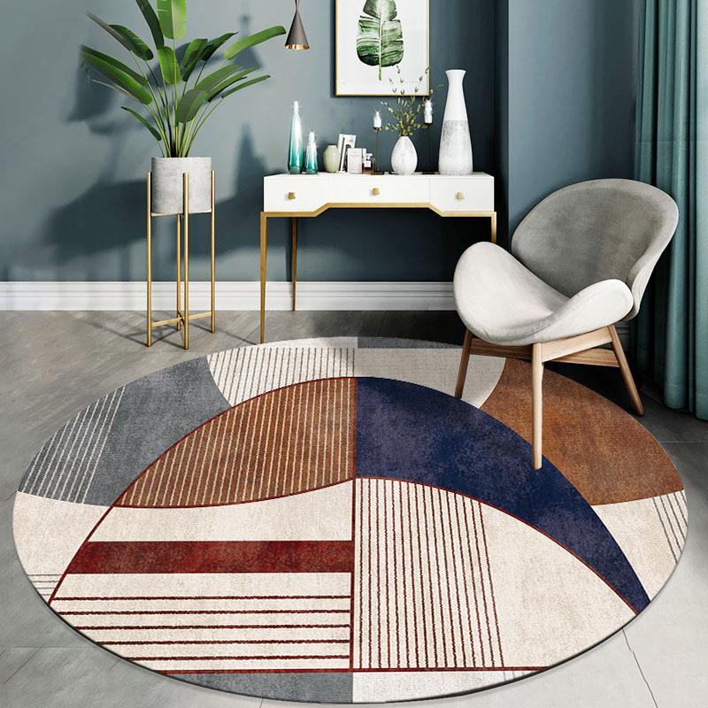 Nordic Style Light Luxury Round Carpet Living Room Decoration Rugs Bedroom Bedside Carpets Home Decor Anti-Slip Chair Floor Mat