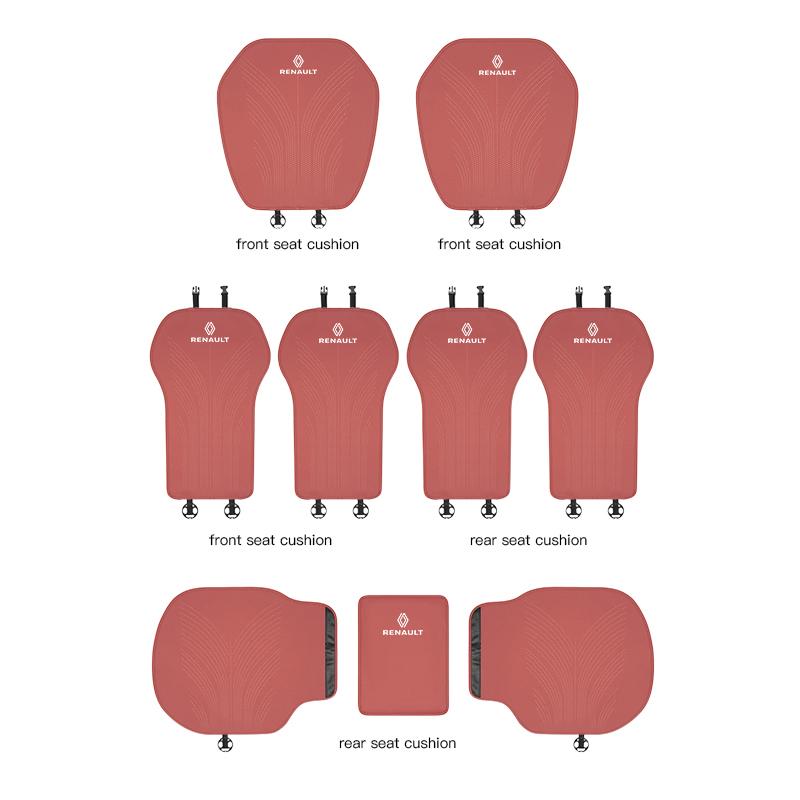 Car Seat Cushion Nappa Leather Breathable Non-Slip Four Seasons Seat Cushion Suit For Renault Clio Sandero Captur Megane R5 4 R555