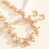 European and American fashion faux pearl alloy necklace and earring set jewelry Women's Wedding Jewelry Accessories