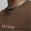 Jordan Wordmark Series Solid Color Letter Logo Embroidered Round Neck T-Shirt Unisex T-Shirts Brown DV6466-270
