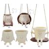 Подвесной гамак-кашпо из смолы, милые горшки для растений и суккулентов, креативное подвесное кресло-качалка-кашпо для помещений и улицы