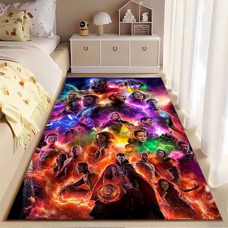 Superhero Movie Collage Carpet suitable as a non-slip mat for the living room or bedroom sofa