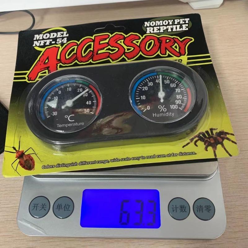 Double Disk Thermometer and Hygrometer Tortoise Box Black Lizard Breeding Box Reptile Pet Box Reptile Spider Thermometer Accessories