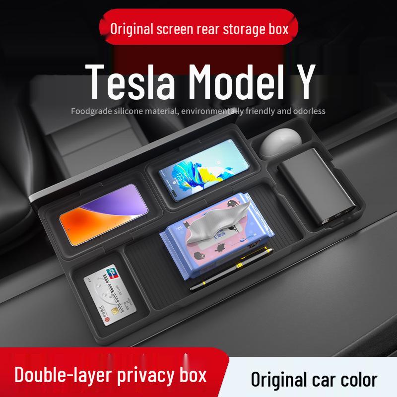 Tesla Model Y/3 Rear Storage Box & Organizer for Screen and Miscellaneous Items