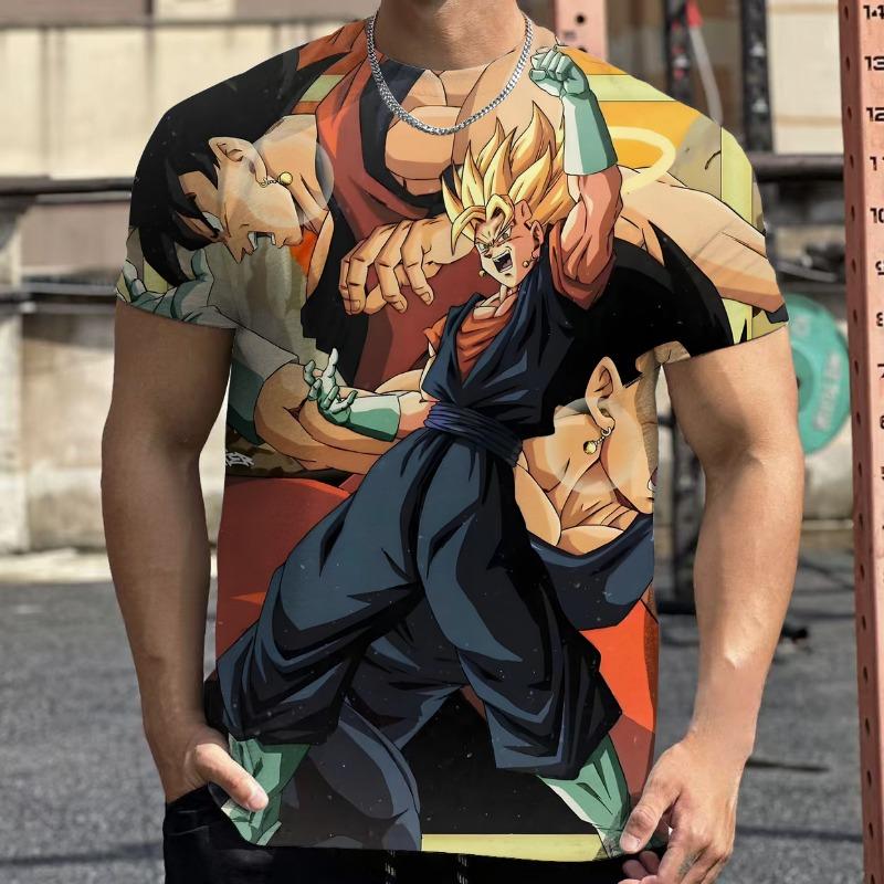 2026 Летняя Ретро Футболка Dragon Ball для Фитнеса Мужская Оверсайз 3D Печать Короткий Рукав Семейная Унисекс Детская Спортивная Футболка