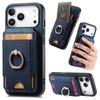 For iPhone 17 Pro Case Compatible with MagSafe Leather Back Cover with Detachable Card Holder Kickstand