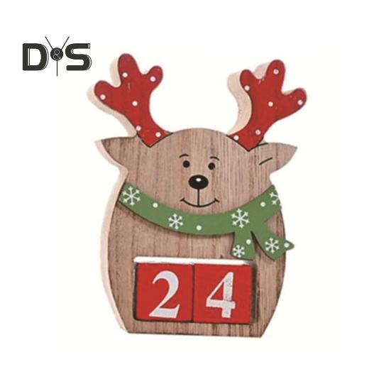 Рождественский Адвент-календарь с подвижным цифровым блоком Санта-Клаус, лось, снеговик, календарь обратного отсчета, рождественская табличка, настольное украшение, орнамент