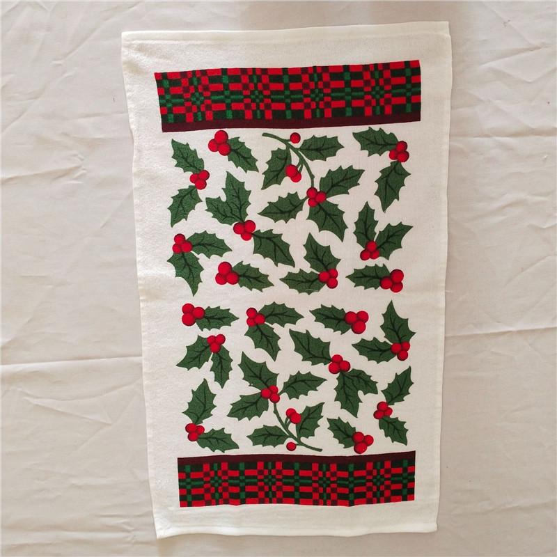 1 шт. Рождественская серия Печатное хлопковое кухонное полотенце Кухонное полотенце Инструмент для уборки Декор для рождественской вечеринки Подарок