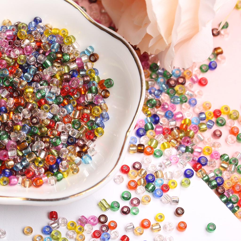 Креативные стеклянные серьги из бисера, браслет 3 мм, прозрачный около 2000 шт., ожерелье, аксессуары ручной работы «сделай сам», для изготовления ювелирных изделий, бисер