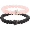 UEUC King&Queen Crown Distance Couple Bracelets His and Her Friendship 8mm Beads Bracelet