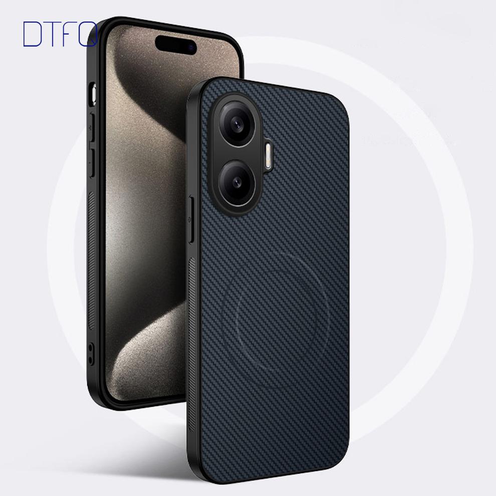 Тонкий чехол с текстурой под карбон для Xiaomi POCO X8 Pro Max X7 F8 Ultra F7 M8 M7 Pro 5G, магнитный, противоударный