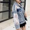 Джинсовые куртки, летнее женское пальто большого размера с длинным рукавом, свободный кружевной топ в стиле пэчворк, женское джинсовое пальто