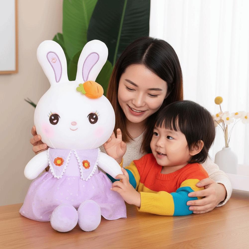 PP Cotton Filled Stuffed Animal Short Plush Bunny Sleeping Doll Lovely Design Plush Toy  Kids Gift