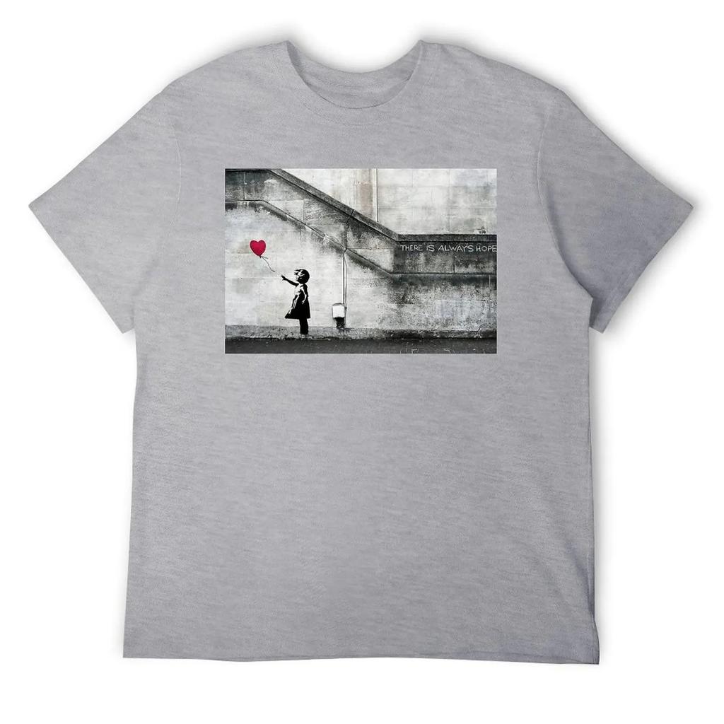 Balloon Girl There Is Always Hope Origi T-shirt Fresh Sport  Funny Novelty Tshirt Premium Travel Eur Size