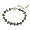Elegant Light Luxury Women's Gold Plated Copper Bracelet Zircon Four-leaf Clover Necklace Flower Jewelry Set