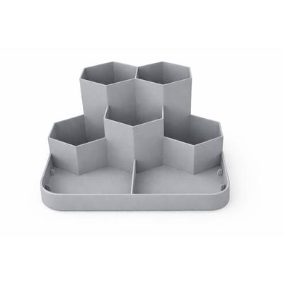 Gray Desk Organizer with 7 Compartments for Accessories