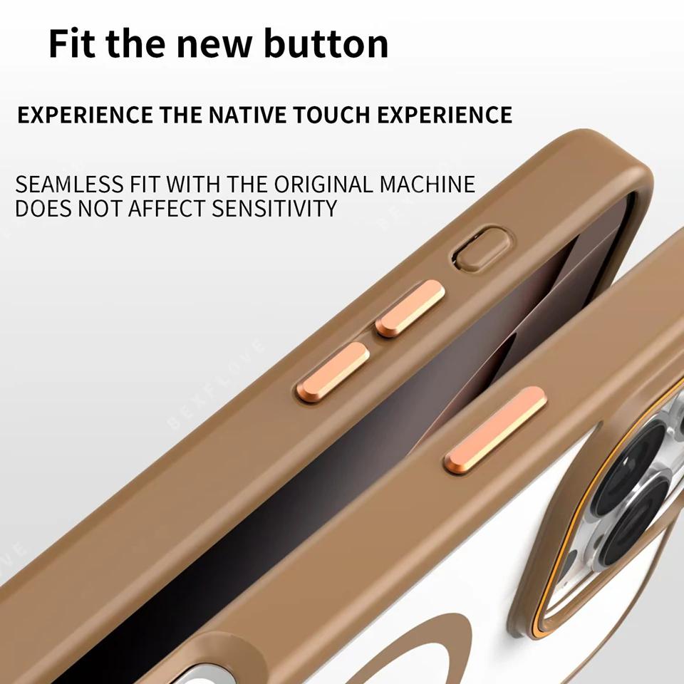 Luxury Clear Magnetic Phone Case For iPhone 16 15 14 Plus 12 11 13 16 Pro Max Magsafe Wireless Charge Shockproof Protector Cover