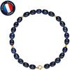 Bracelet - - Genuine Freshwater Cultured Pearl 4-5 Mm - Yellow Gold - 18 Cm - Black Tahiti