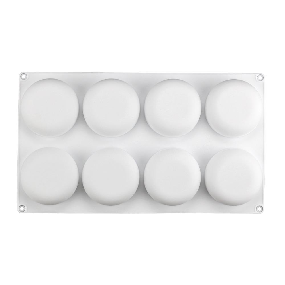 8 Hole Round Shape Cake Silicone Mold for DIY Bread Chocolate Dessert Brownies Baking Mould