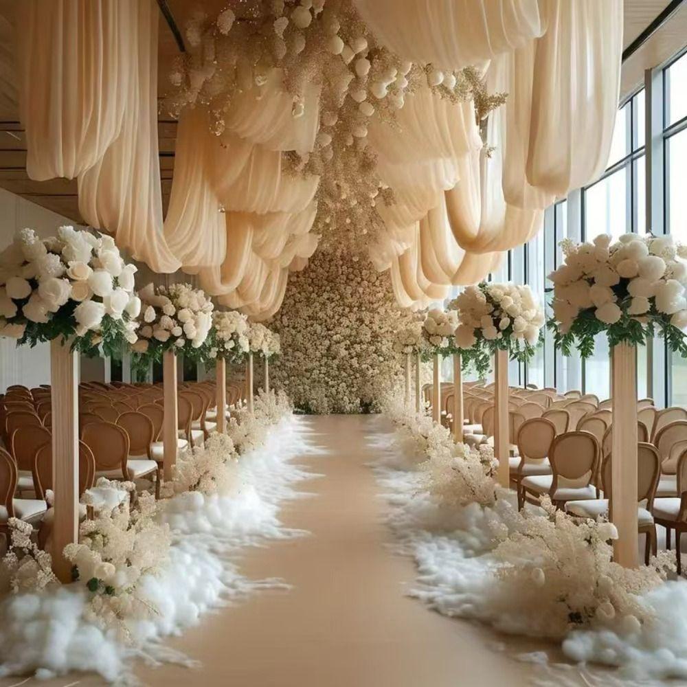 White Pink Wedding Tulle Arch Elegant Backdrop Fabric Arch Draping Fabric  Birthday Party