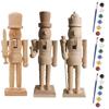 Yousheng Unfinished Nutcracker Soldier Wooden DIY Nutcracker Figure Unpainted Nutcracker Soldier Figurine for Christmas Decoration Craft Project