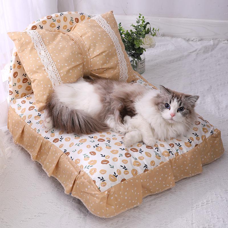 Princess Style Fully Removable and Washable Pet Bed Kennel Cat Bed Dog Bed Cat Kennel Dog Mat Cat Mat Small Dog Kennel
