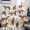 Retro Animal Parrot Horse Print Flannel Blanket High quality Comfortable for All Seasons Home Decor Warmth and Comfort Perfect for Christmas Gifts