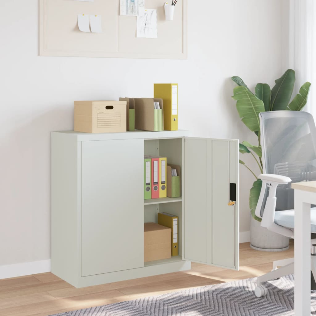 Filing Cabinet Light Grey 79 x 40 x 90 cm Steel