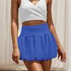Ladies' Fashion Solid Color High Waist Skirt Double Layer Bubble Skirt Skirt