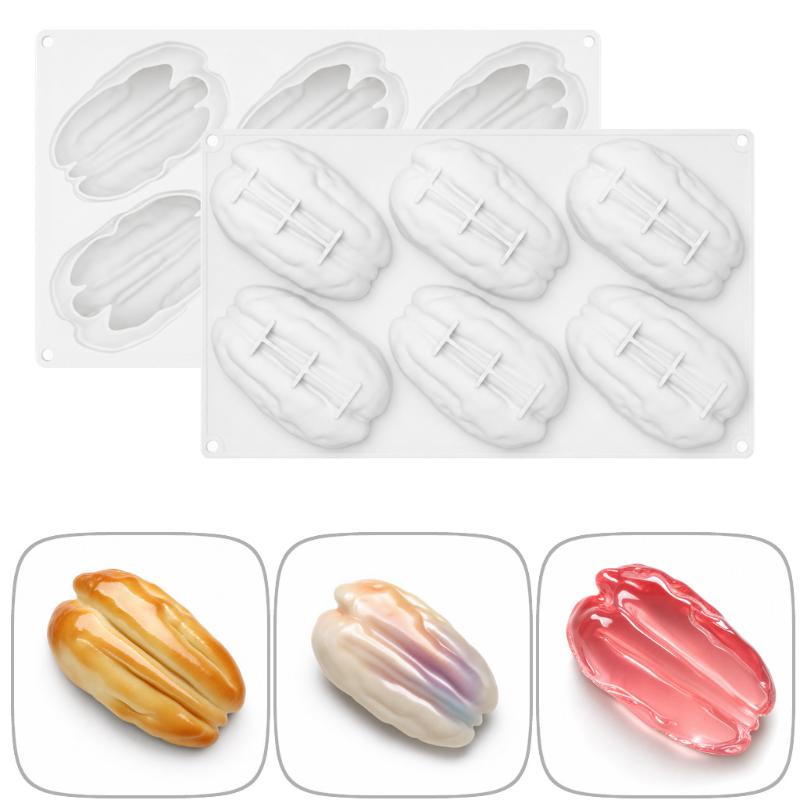 Modern Style Silicone Chocolate Mold for Pecan Nuts Food Grade with Artistic Mousse Cake Design for Elegant Desserts