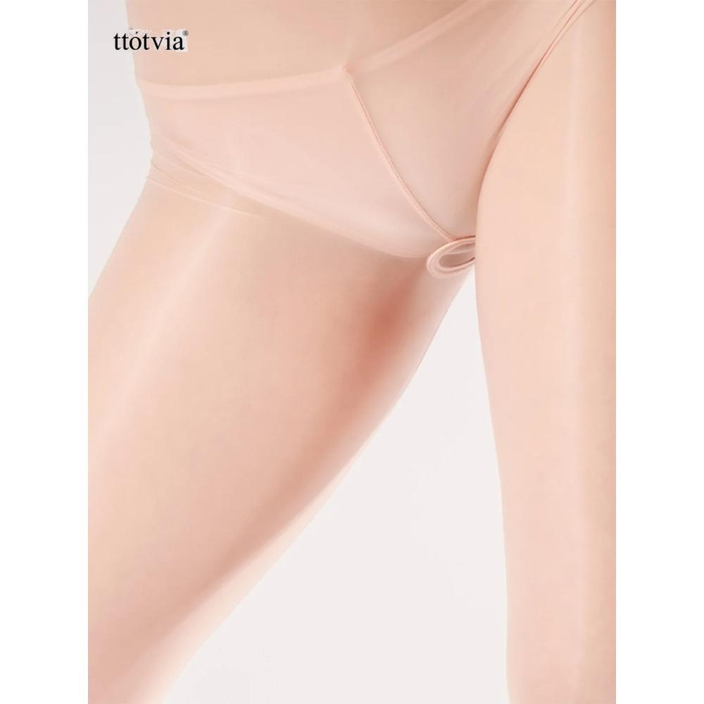 Глянцевые прозрачные колготки без бюстгальтера с открытой промежностью, черные колготки, женские комбинезоны для сна