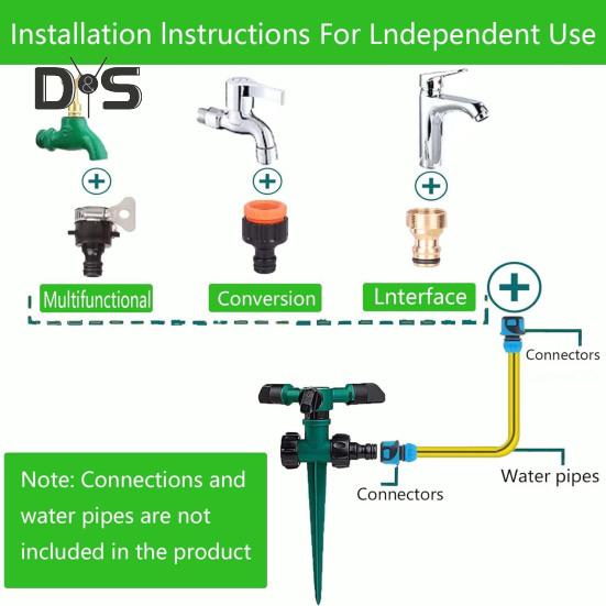 Watering Sprinkler 360 Degree Rotating Garden Sprinkler Large Area Coverage Lawn Sprinkler with Spike for Plant Irrigation