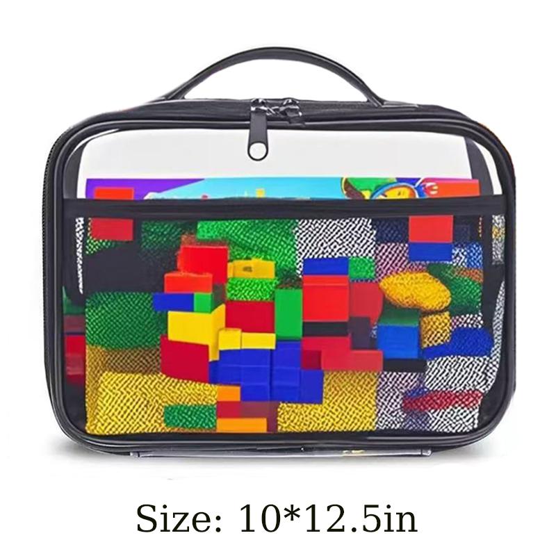 Large Capacity Pvc Transparent Mesh Storage Bag Zipper Bag Waterproof Makeup Storage Bag Portable Toy Organizer Packaging Bag