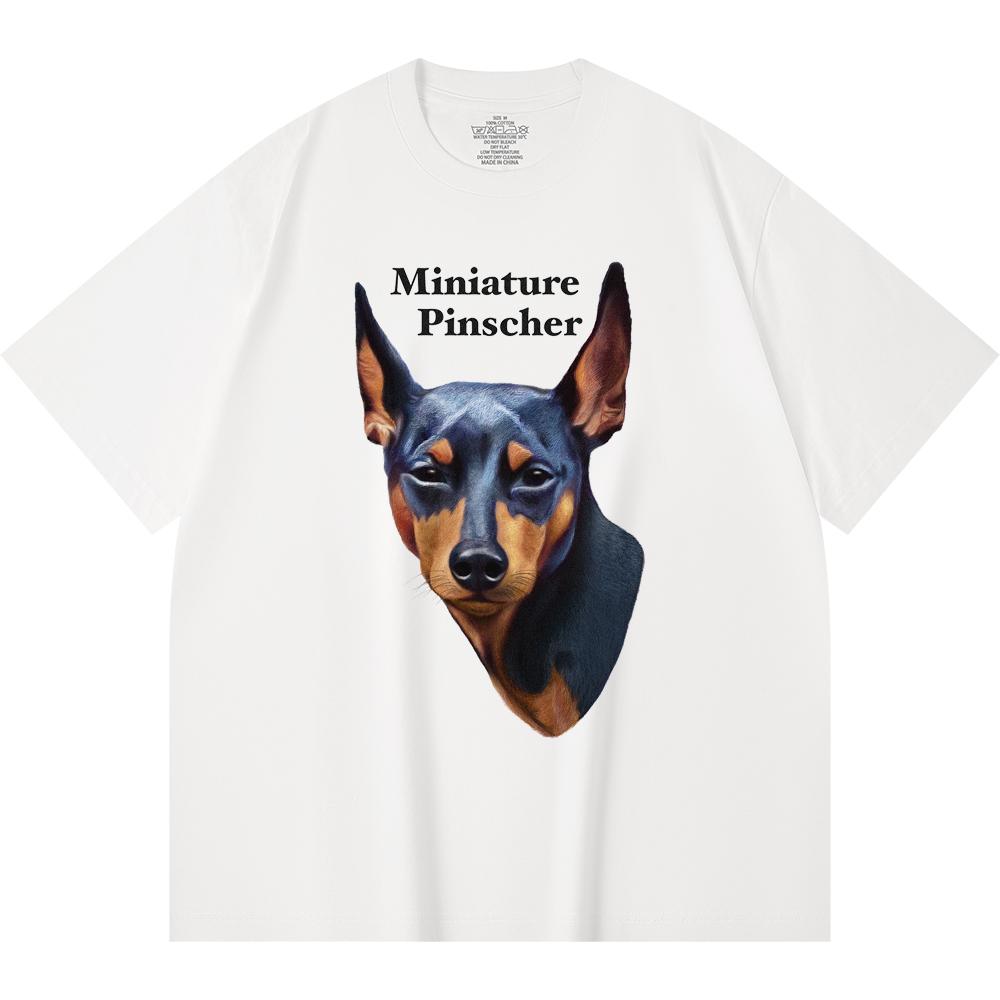 Футболка из 100% хлопка плотностью 230 г/м2 с принтом миниатюрного пинчера, забавная футболка из чесаного хлопка в стиле Харадзюку