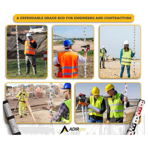 Surveying Prism Pole Tripod, Total Station Tripod, 75-120cm High, Retractable Aluminum Alloy Centering Rod Clamp