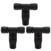3Pcs IP68 Waterproof Connector Electrical Cable 3 Way T Shape Outdoor Industrial Accessories