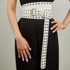Row Buttonhole Double Extended Womens Waistband Elastic Decoration Dress