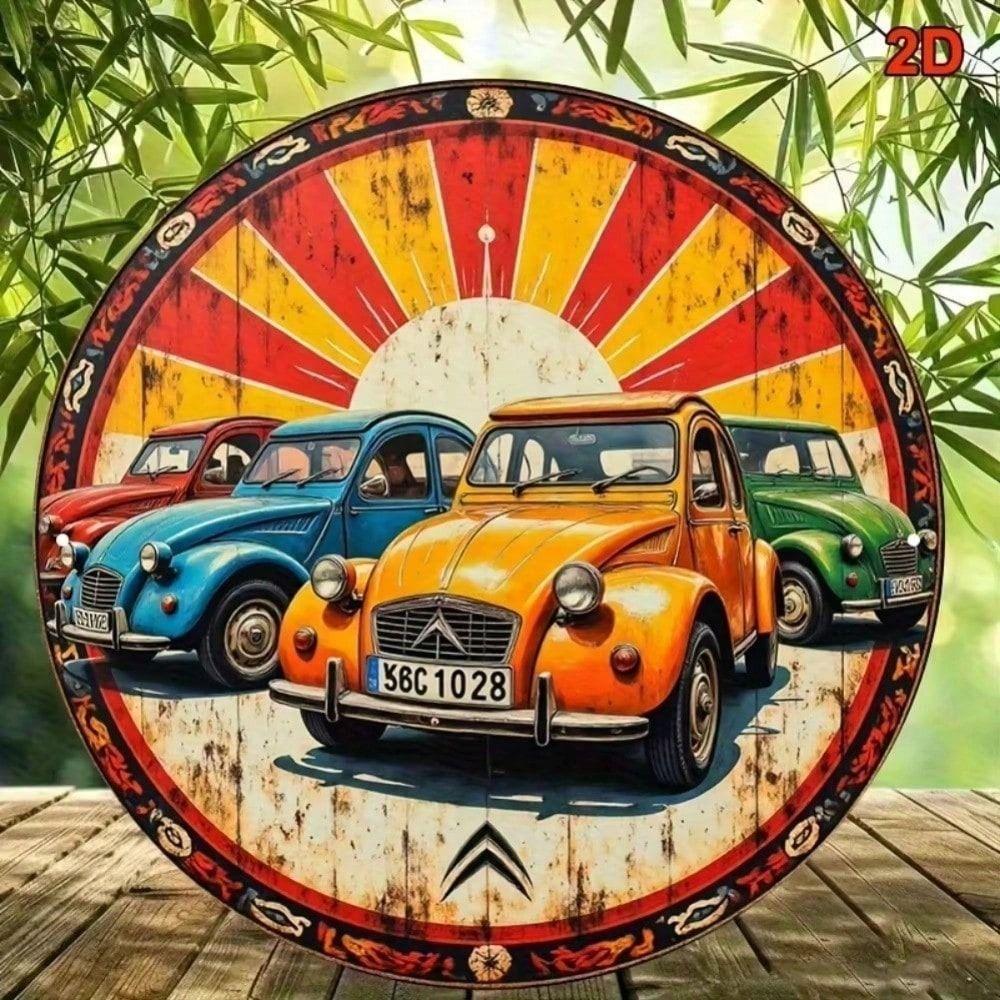 Ретро Автомобиль 2CV Металлическая Настенная Арт-Вывеска Винтажный Декор Peugeot для Кафе Бара